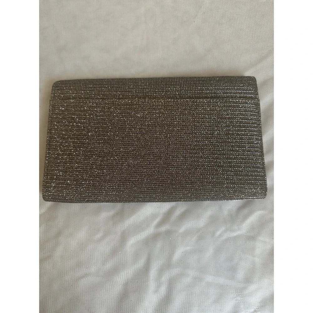 Estee & Lilly Gold Metallic Glitter Clutch Small w/ Detachable Strap Magnetic
